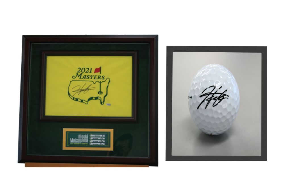 松山英樹　直筆サイン入りマスターズ優勝旗